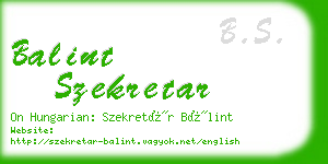 balint szekretar business card